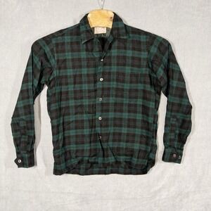 Vintage Lanerossi Game And Lake Wool Blend Flannel Shirt Mens Medium 15-15.5 USA